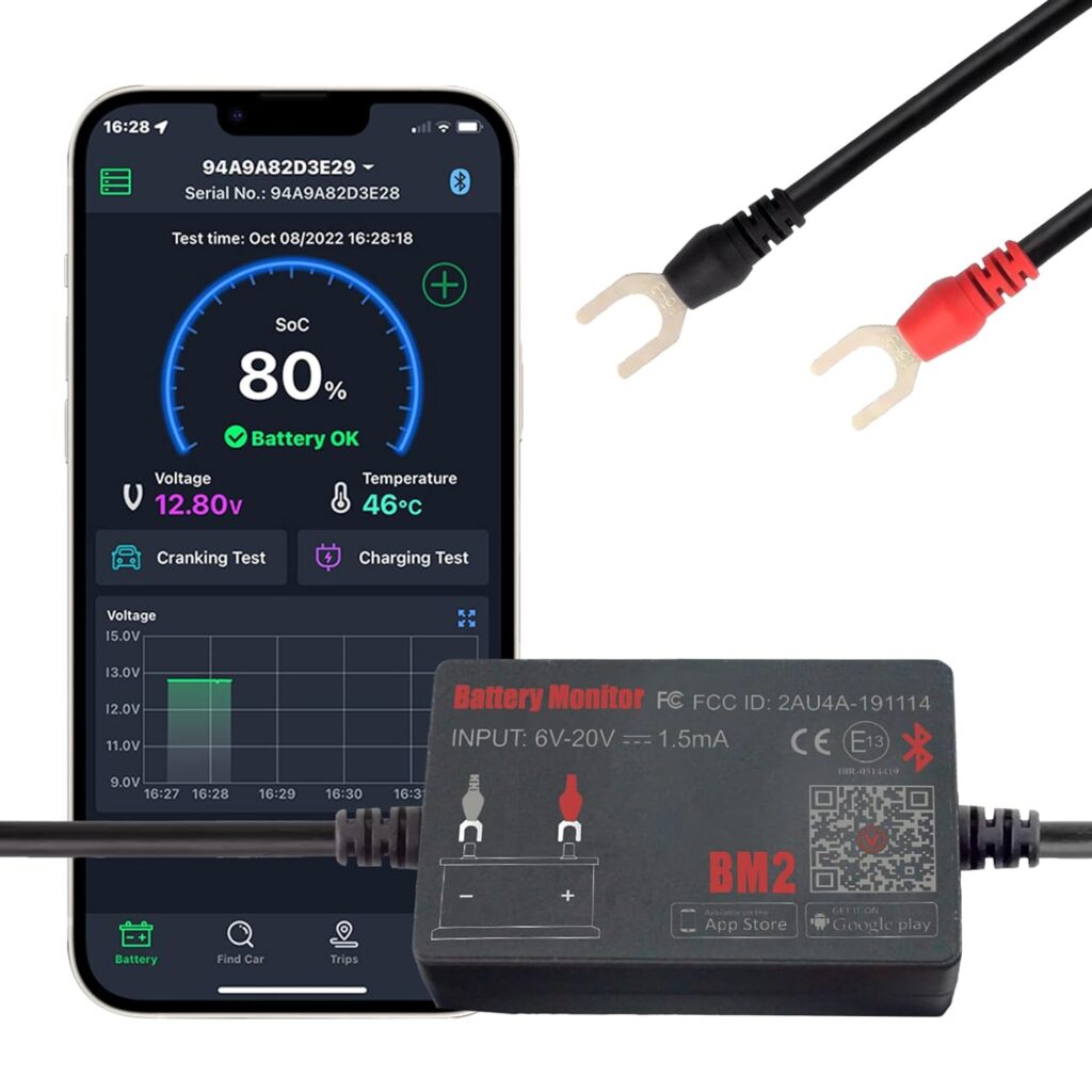 Battery Monitor Bluetooth 4.0 Wireless Battery Tester